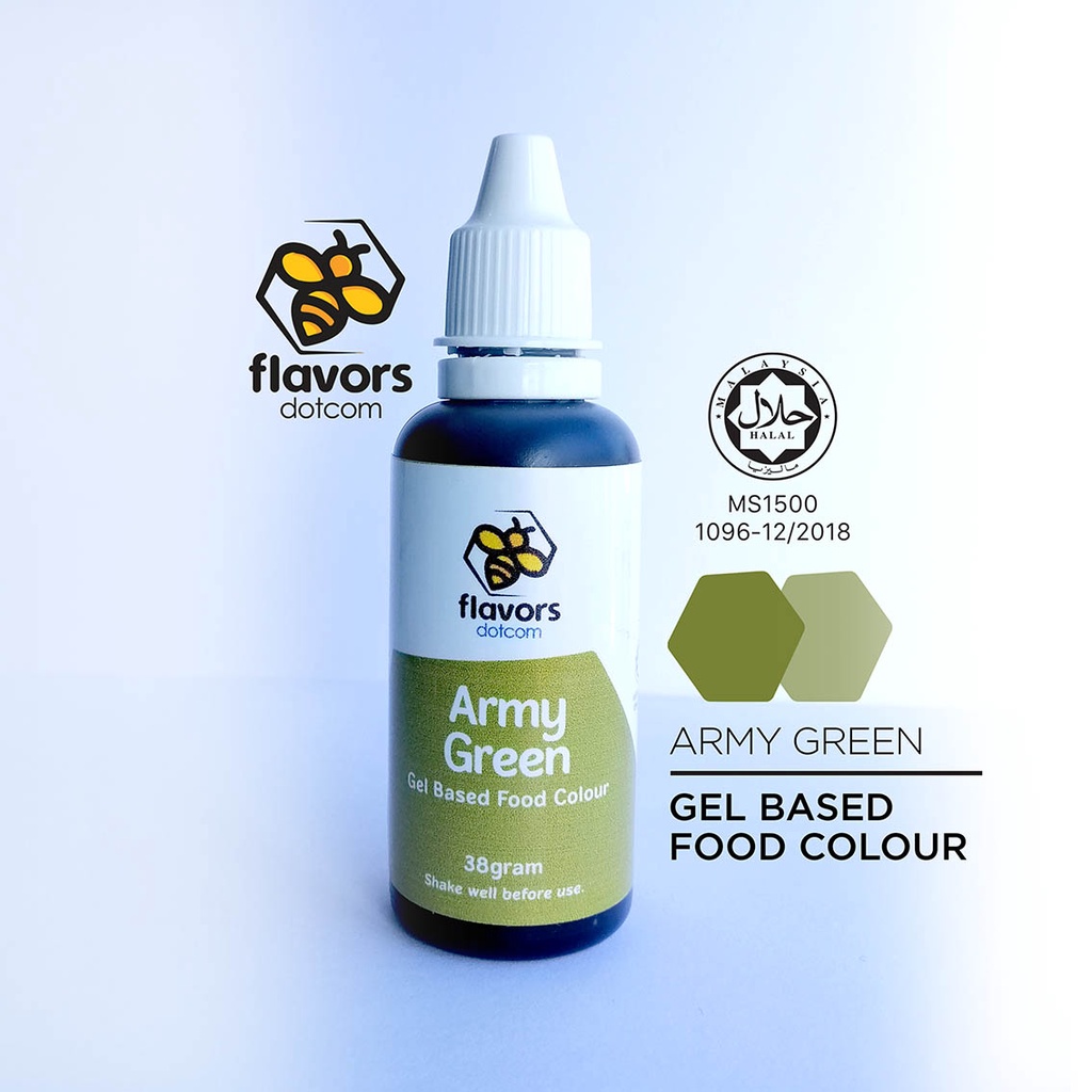 รส Dotcom Gel Based Food Colour - Army Green 38g / 1.34oz