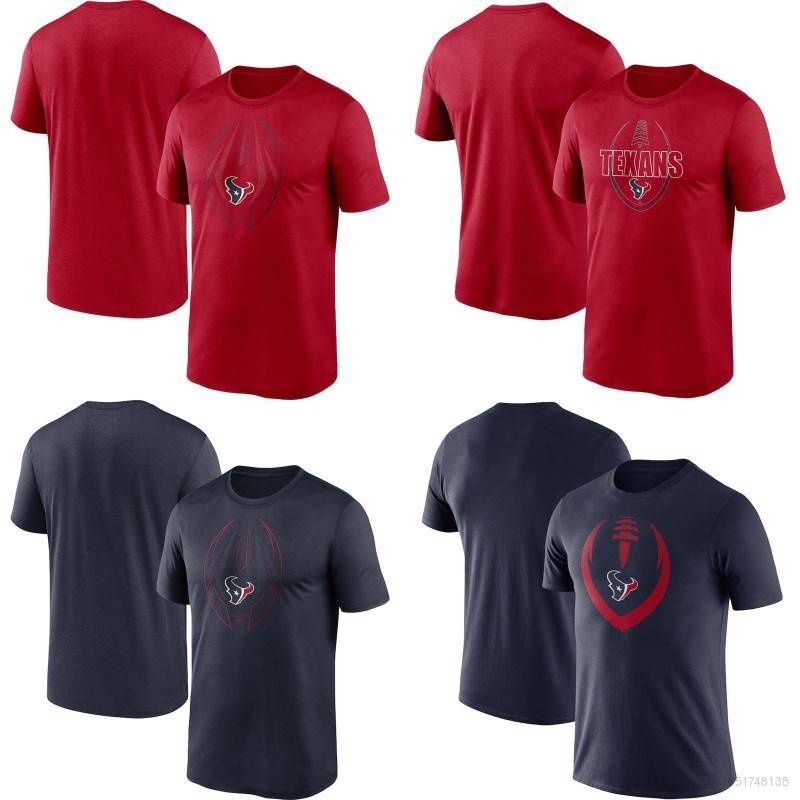 เสื้อยืดแขนสั้น คอกลม ทรงหลวม ลาย NFL Houston Texans Fan พลัสไซซ์ สําหรับผู้ชาย และผู้หญิง ใส่เล่นกี