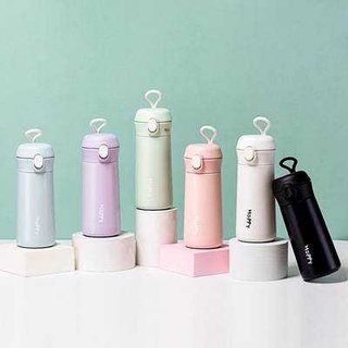แถมFree สติ๊กเกอร์ตกแต่งกระบอกน้ำ กระบอกน้ำสแตนเลส เก็บอุณหภูมิ เก็บความร้อน เก็บความเย็น 350ml ขวดน้ำ พกพา เดินทาง