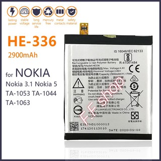 แบตเตอรี่ Nokia 3.1 / Nokia 5 TA-1053 TA-1044 TA-1063 HE-336 2900mAh ประกันนาน 3 เดือน