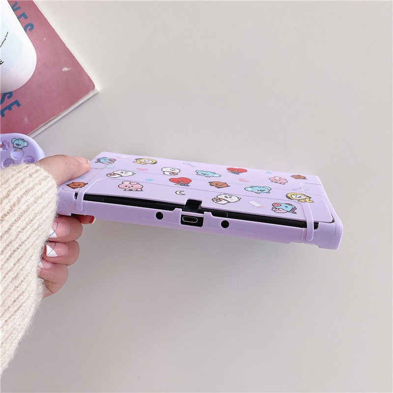 Nintendo Switch OLED เคสธีมแอนิเมชั่น การ์ตูนน่ารัก สีสันสดใส ปลอก TPU เกมคอนโซล ที่จับ ป้องกัน ปกอ่อน