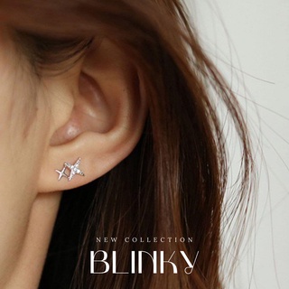 Diamond Rhinestone Star Design Earrings ต่างหูเพชร