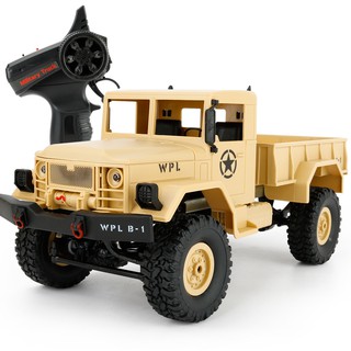 รถบังคับวิทยุ รถยนต์ทหาร อัตราส่วน 1:16 4WD ความถี่ 2.4Ghz – WPL B-14 Military Truck_สีครีม