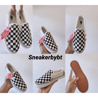 รองเท้า Vans Slip On checkerboard ลายตาราง สีขาว,สีครีม 👾🧨🦕🌏🚀