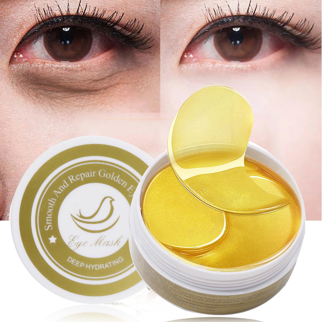 Crystal 24k Gold Powder Gel Collagen Eye Mask Anti Aging Masks Sheet Patch Pupeaba P1 Vcs5s1r