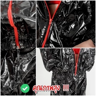 ชุดซาวน่า 2in1 ซาวน่า ฮู้ด Sauna suit Hood ขับเหงื่อ ซาวน่า ชุดรีดเหงื่อ มีฮูดซิปแดง ซาวน่านักมวย