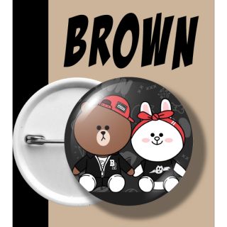 BADGE BROWN เข็มกลัด บราวน์ คู่รัก COUPLE