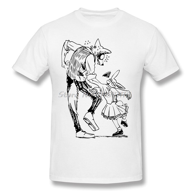 เสื้อยืดสําหรับผู้ชาย Beastars Legoshi และ Haru ผ้าฝ้าย 100% Tees Crewneck Beastars ญี่ปุ่นอะนิเมะแข