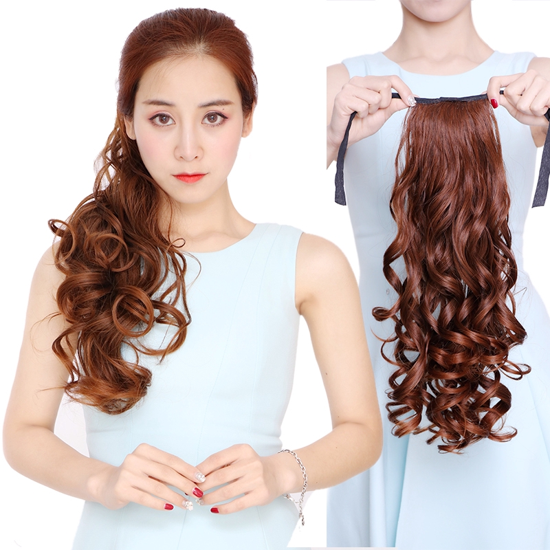 60cm Long Wavy Real Natural Ponytail Clip In Pony Tail Hair