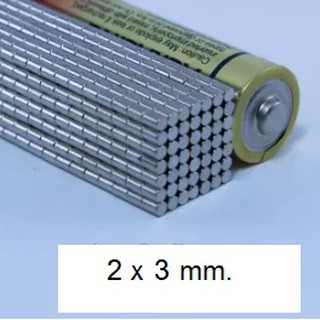 แม่เหล็กแรงสูง magnet Neodymium กลมแบนขนาด 2x3 mm. 55 ชิ้น