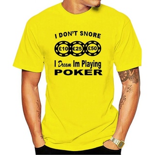 ใหม่ล่าสุด เสื้อยืดแฟชั่น ลายโป๊กเกอร์ snore cards texas holdem สําหรับผู้ชาย ลดราคา