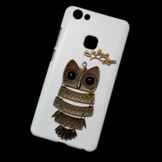 3D Cute Retro Metal Owl Branch Leaves Back Hard Protective Case Cover for Vivo V7 Plus