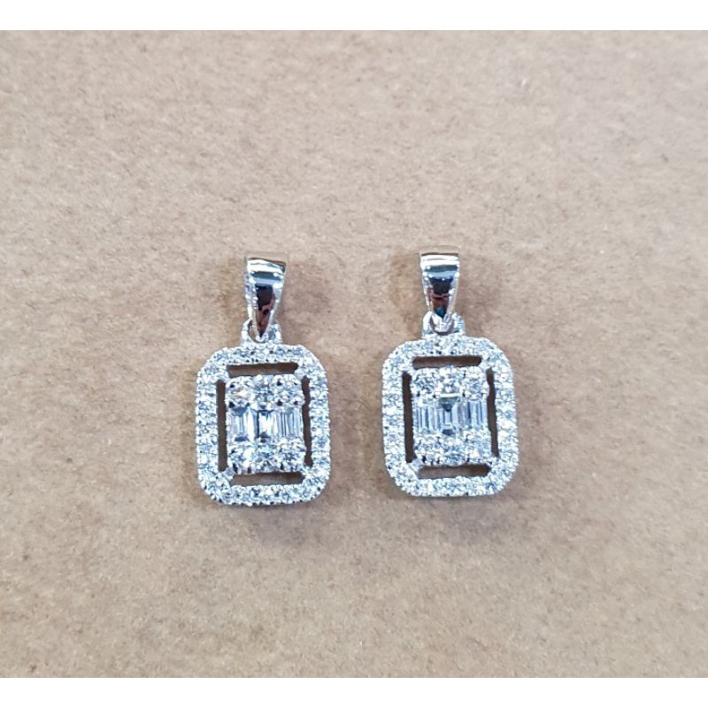 จี้เพชร น้ำ 99-100 สะอาด เพชร 62 p รวม 0 24 ct  wg 1.1 g เพชรขาว สะอาดเหลี่ยมสวย ไฟดี ราคา 7,200 บาท