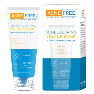 [ของแท้ 100%] ACNE FREE ACNE CLEARING SULFUR MASK 3.5% SULFUR ACNE TREATMENT