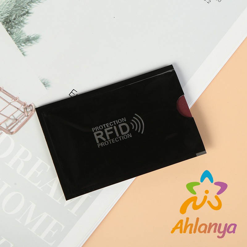 Ahlanya ซองอลูมิเนียมใส่บัตรเครดิต กันขโมยข้อมูล RFID กันขโมย ปลอกการ์ดฟอยล์ bank card case