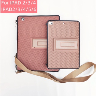 เคสแท็บเล็ต PC ยาง กันกระแทก ลายวาฟเฟิล พร้อมขาตั้ง สําหรับ iPad 6th Gen 9.7 2018 5th Generation 2017 Air 1 2 Pro 9.7 2016