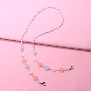 Crystal Beads Acrylic Peach Strawberry Shape Colorful Beads Children Adult Glasses Chain Face Shield Chain