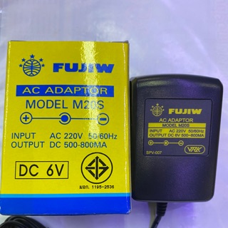 FUJIW อะแดปเตอร์ 6V. 500-800MA. +ใน -นอก แจ๊คขอบนอก5.5 รูใน2.1