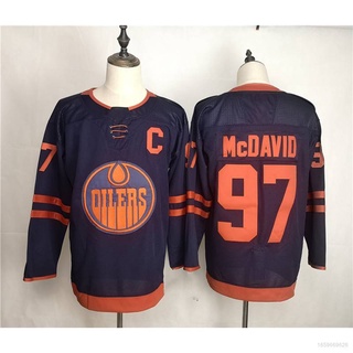 เสื้อกีฬาแขนยาว NHL Edmonton Oilers Hockey Jersey Mcdavid คุณภาพสูง พลัสไซซ์ สําหรับผู้ชาย และผู้หญิง