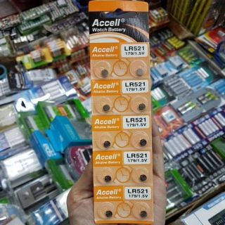 ถ่านกระดุม Accell LR521 1.5V แพค10ก้อน