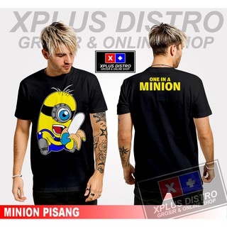 [100% Cotton] เสื้อยืด ลายการ์ตูนอนิเมะ DISTRO Banana MINION MINION น่ารัก สําหรับผู้ชาย