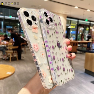 Vivo X70 X60 X50 Pro X27 X21 UD X20 X9 X9s iQOO 8 7 Neo 5 3 Z5 Z1 Z1x U1 Phone Case Flower Flowers Floral Girl Dream Clear Transparent Purple Pink Fresh Simple Cute Soft TPU Casing Cases Case Cover