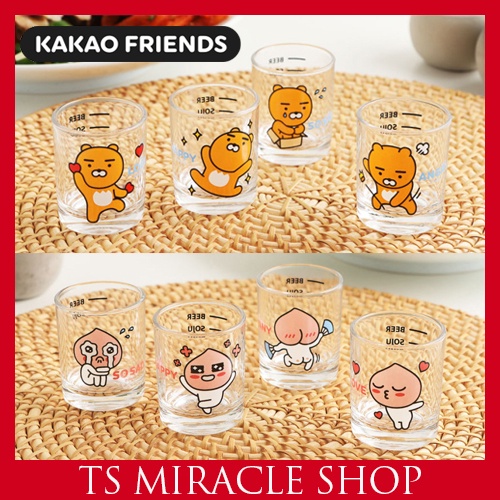 Kakao Friends 4 characters 4 Emotion 소주잔 4 pieces One set Honey Soju Glass 