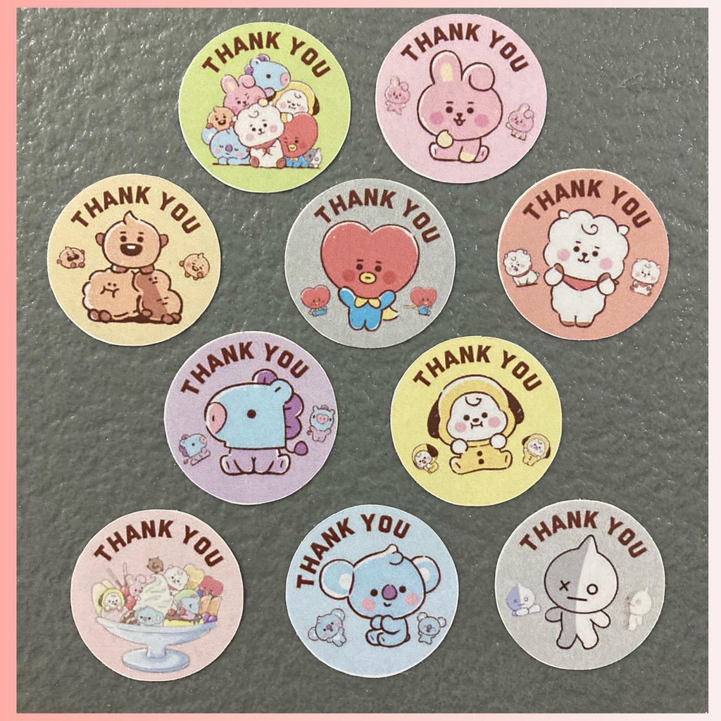 สติ๊กเกอร์ขอบคุณ bt21 - สติ๊กเกอร์ขอบคุณ - สติ๊กเกอร์ bt21- สติ๊กเกอร์ bt 21