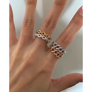 HER OBJECTIVE_DAIMOND CHAIN RING/BAMBOO RING