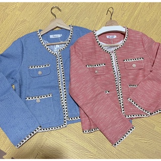 Sale!! Tweed Jacket เสื้อคลุมทวิตแต่งขอบน่ารัก เกาหลีสุดๆ ผ้าแชแนลอย่างดี