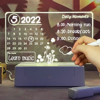 NG Note Board Creative Led Night Light USB กระดานข้อความไฟวันหยุดพร้อมปากกาของขวัญสำหรับแฟนเด็กตกแต่งโคมไฟกลางคืน