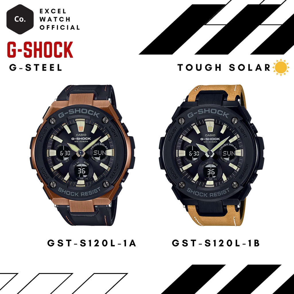 G-SHOCK นาฬิกาผู้ชาย G-STEEL Tough Solar รุ่น GST-S120L สายหนัง