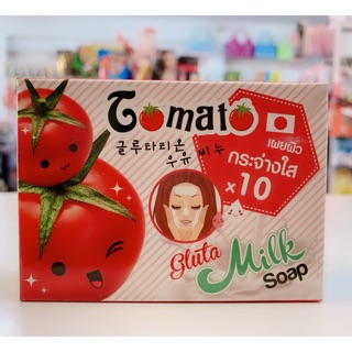 สบู่กลูต้า นมสด ผสมมะเขือเทศ โมมิจิ Momiji Tomato Gluta milk soap