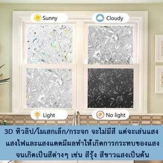 ฟิล์มติดกระจกสุญญากาศ30/45/60/90/120ซม*ยาว2เมตร เพิ่มความเป็นส่วนตัว สติ๊กเกอร์ติดกระจก ประตูหน้าต่าง ติดง่ายWindow film