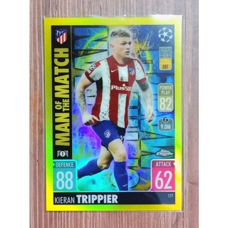 Topps Chrome Match Attax 2021/22 ใบเหลืองรัน /75 (RUN/75 YELLOW) จำหน่ายแยกใบ