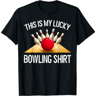 เสื้อยืดผ้าฝ้าย เสื้อยืด พิมพ์ลาย This Is My Lucky Bowling Team สไตล์เรโทร