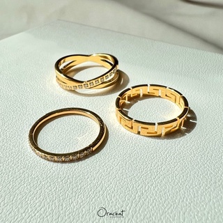 X wink - Yinyang - Nan 14k ring set. (เซ็ตแหวน ตัวเรือนชุบ 14k (สแตนเลส) โดนน้ำหอม ใส่ล้างจาน ใช้เจลแอลกอฮอลล์ได้ ไม่ลอก