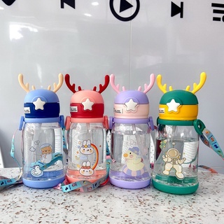 กระติกน้ำ ขวดน้ำ 🥤🥤พร้อมส่งจากไทย พร้อมสายสะพาย รุ่นเขากวางน่ารักๆๆ น้ำไม่หก