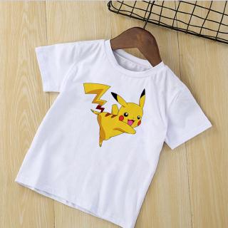 เสื้อยืดแขนสั้น พิมพ์ลาย Pokemon GO Pikachu น่ารัก สําหรับเด็ก