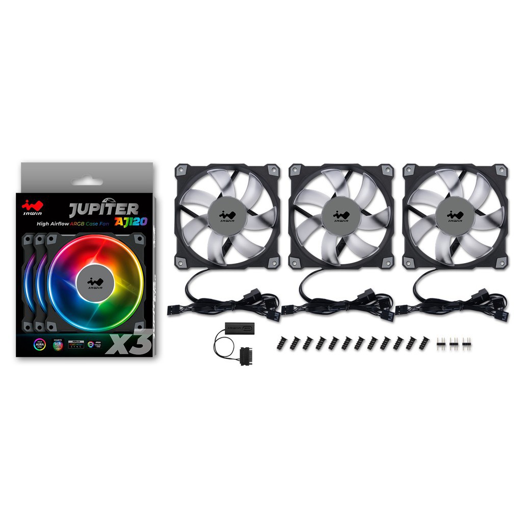 IN WIN Jupiter AJ120 High Airflow ARGB Case FAN Triple Pack