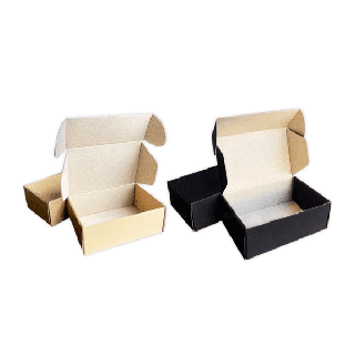 กล่องหูช้าง เบอร์ 0 กล่องลูกฟูกพัสดุไปรษณีย์ ฝาเสียบ (25 กล่อง/แพค) สีคราฟ และ สีดำ