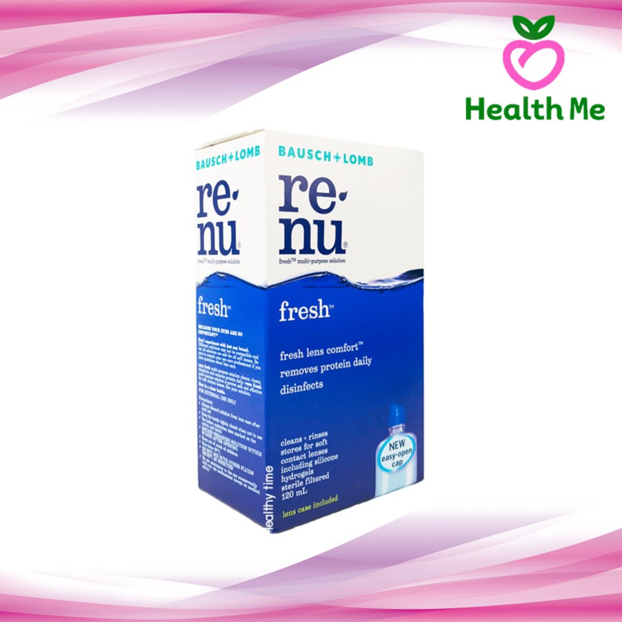 BAUSCH&LOMB Renu Fresh 120ML น้ำยาล้างคอนแทคเลนส์ รีนิว เฟรช 120ML พร้อมตลับคอนแทคเลนส์