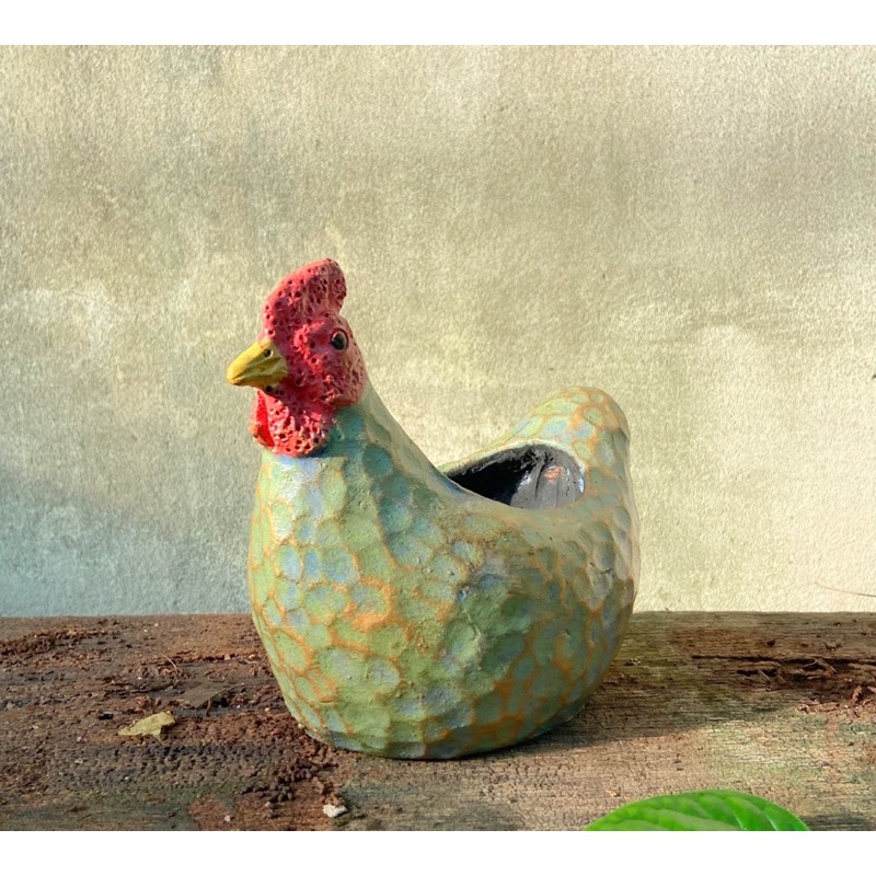 กระถางไก่มงคล เคลือบเงาสีทอง ราคา ถูกที่สุด ดีลบีเคเค แกลเลอรีภาพที่ 7