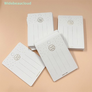 Widebeaucloud 50 ชิ้น การ์ดแสดงผล สร้อยคอ ต่างหู กระดาษแข็ง กิ๊บติดผม สีขาว แขวนแท็กการ์ด ดี