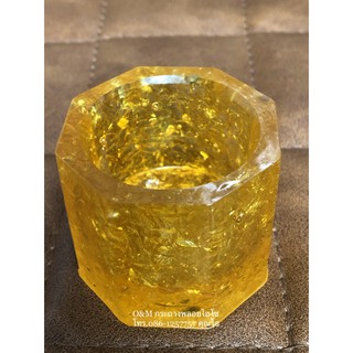 กระถางพลอยไฮโซทำจากพลอยซิทรีน(Citrine) ขนาด สูง4.5เซนติเมตร กว้าง 5.5เซนติเมตร ลึก 3เซนติเมตรเส้นผ่าศูนย์กลาง4.5เซนติเมต