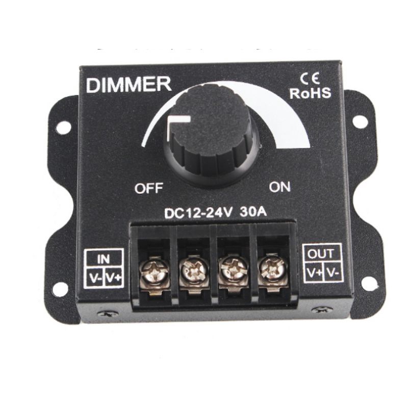 DIMMER DC12V-24V 30A สวิตซ์ดิมเมอร์ปรับแสงสว่างห้ามใช้กับโหลดมอเตอร์ทุกชนิด ใช้เฉพาะ LED,COBเท่านั้น