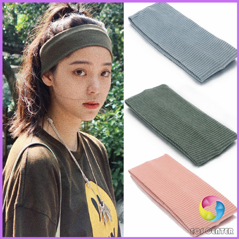 Eos Center ผ้าคาดผม แบบดูดซับเหงื่อ ทรงสปอร์ต ที่คาดผมแฟชั่น sports hair band
