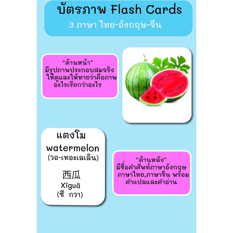 บัตรภาพ Flash Cards ผลไม้ ราคา ถูกที่สุด ดีลบีเคเค แกลเลอรีภาพที่ 2