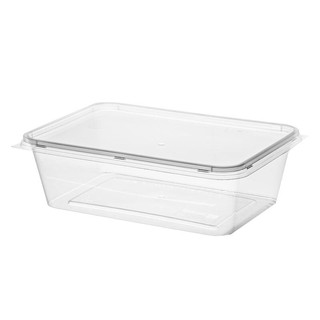 กล่องเหลี่ยมพร้อมฝาใส 650 มล. (แพ็ค 25) Box with clear lid 650 ml (Pack 25)