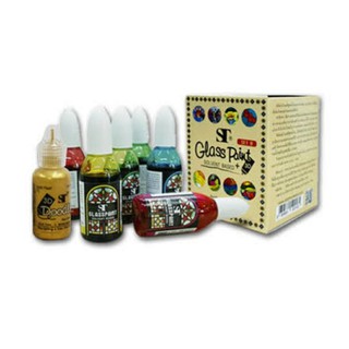 STสีเพนท์แก้ว3D สูตรน้ำยา 6สี, 20ml Set B